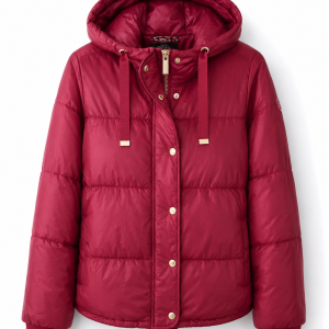 Stitch & Soul Red Hooded Puffer Jacket – Medium