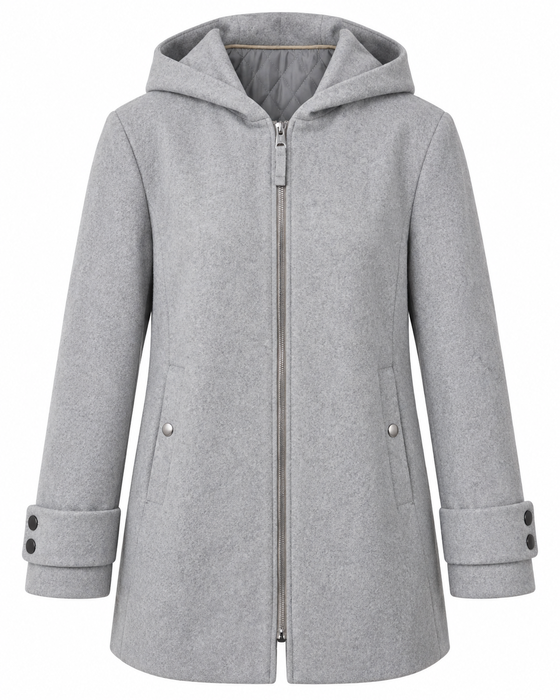 Esprit Light Grey Hooded Coat – M