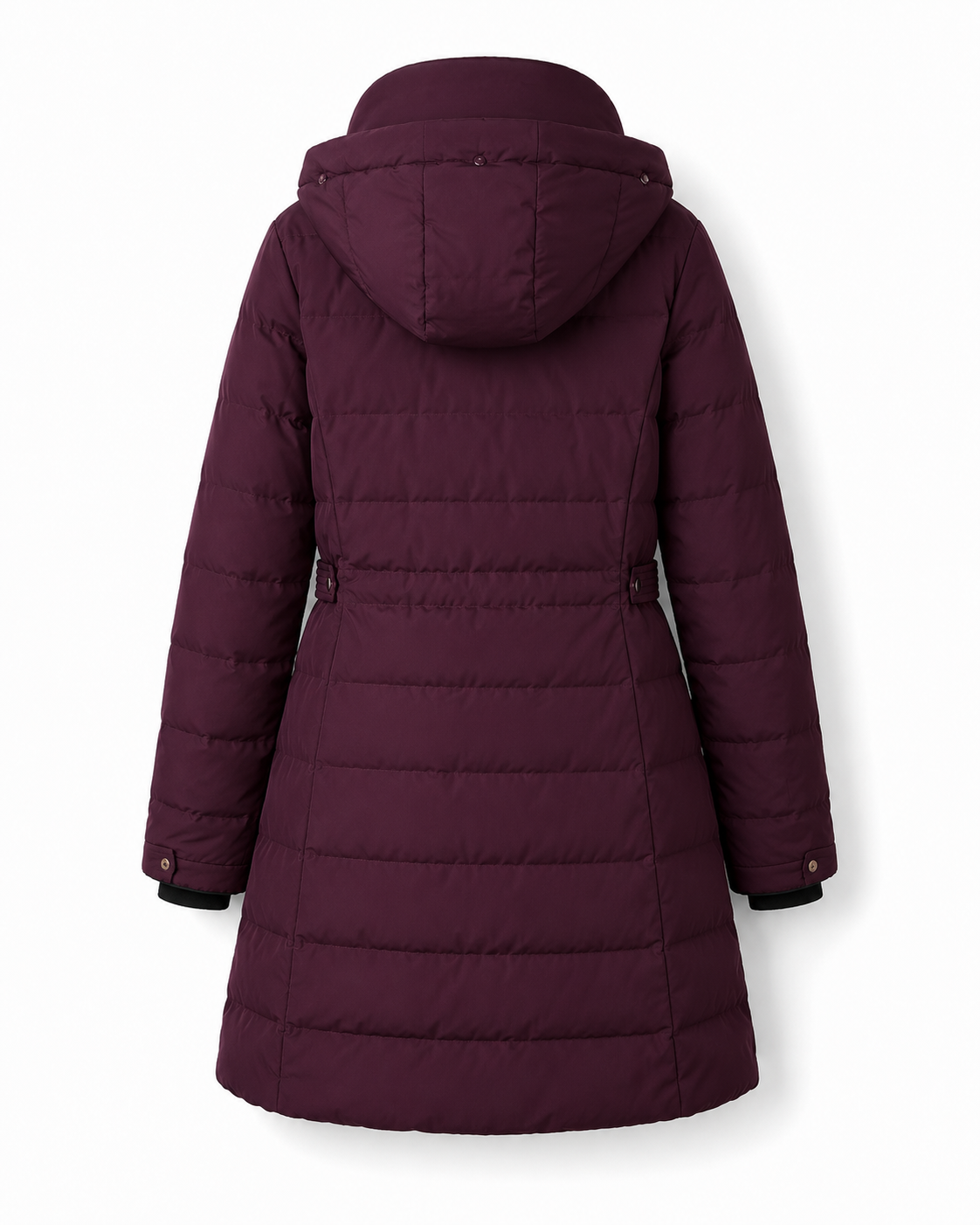 Yessica Burgundy Long Puffer Jacket – Small/Medium - Image 2