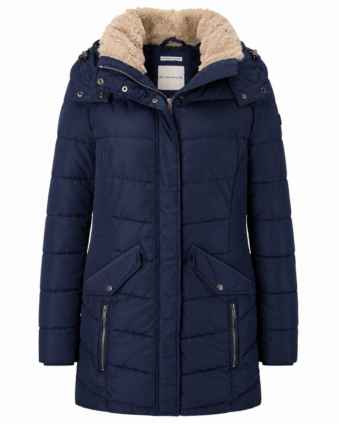 Tom Tailor Navy Hooded Long Puffer Coat – EU 44