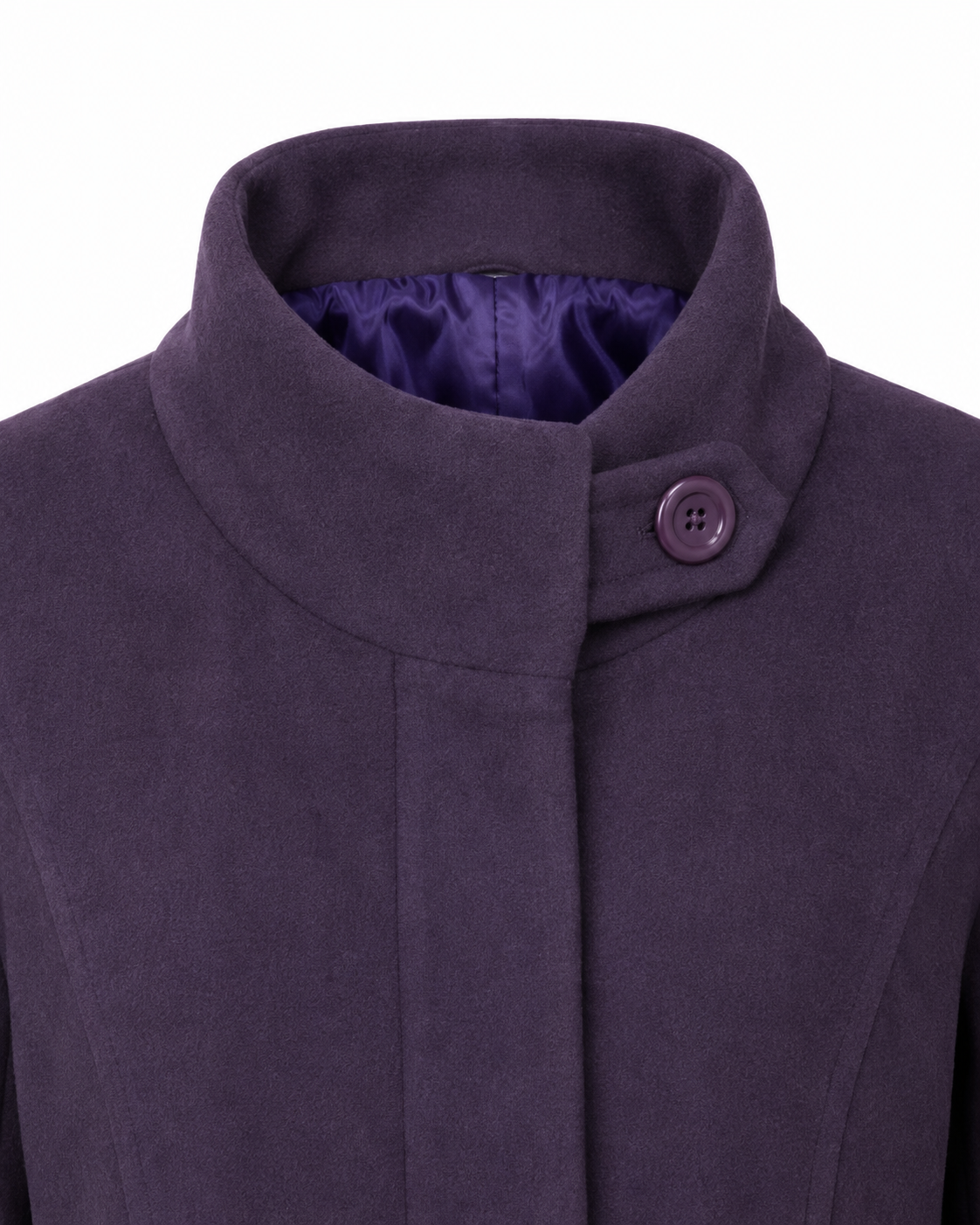 Deep Purple Long Faux-Suede Coat - Image 4