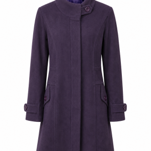 Deep Purple Long Faux-Suede Coat