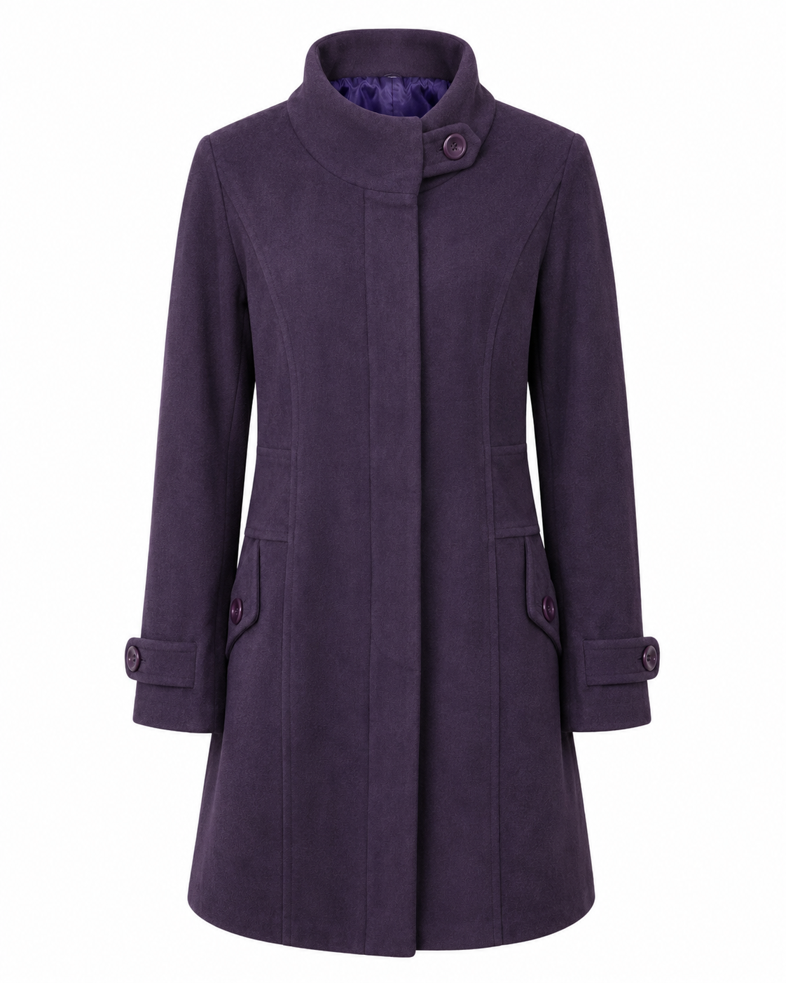 Deep Purple Long Faux-Suede Coat