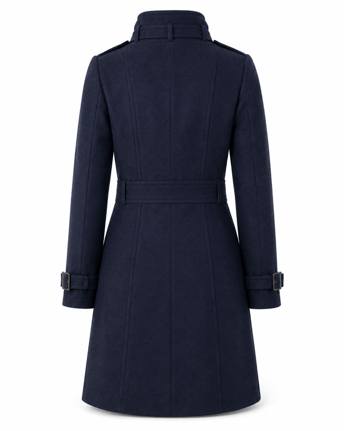 Orsay Dark Navy Long Belted Winter Coat - Image 3