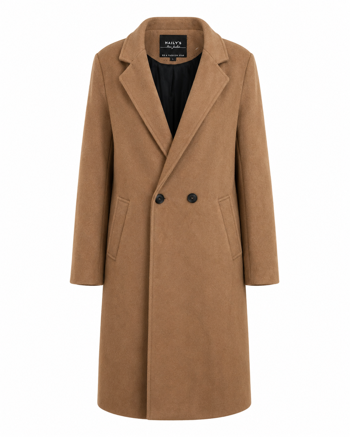 Haily's Camel Long Tailored Coat – L