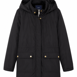 KIABI Black Faux-Fur Lined Hooded Parka – L