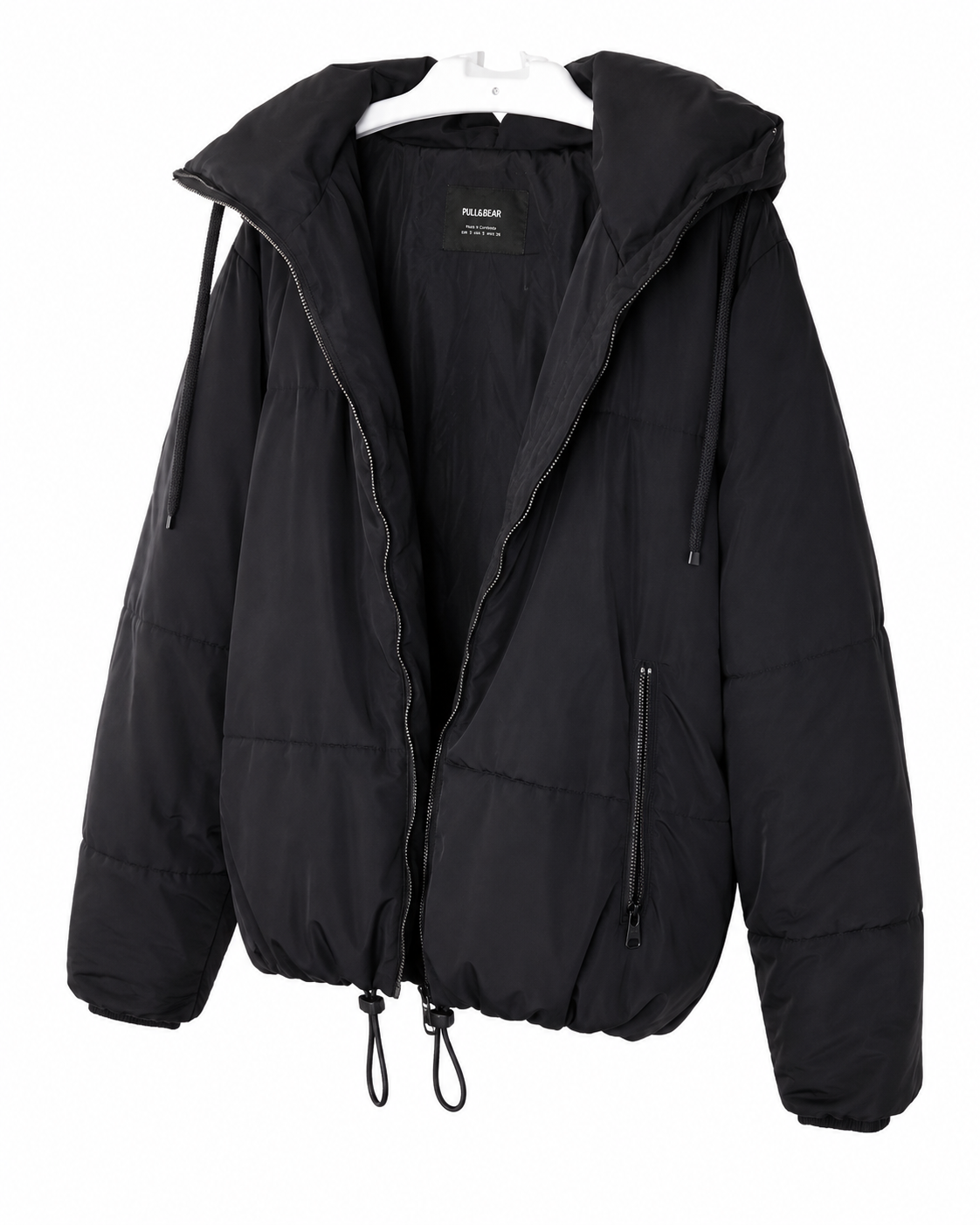 Pull&Bear Black Oversized Hooded Puffer Jacket – S - Image 4