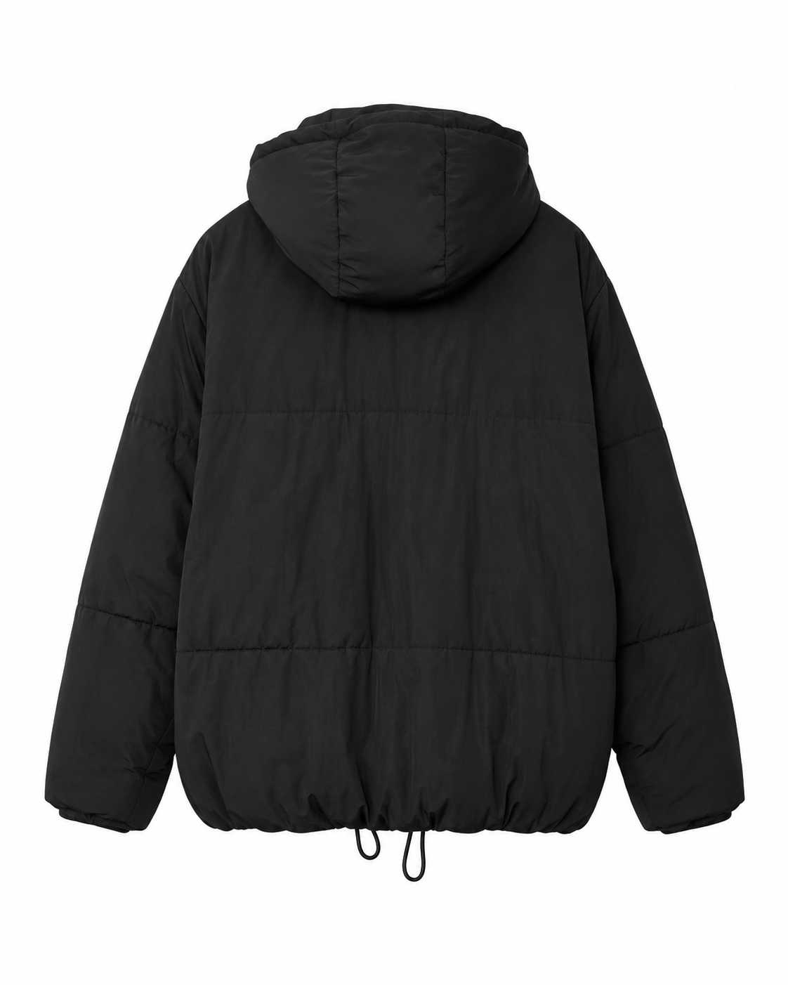 Pull&Bear Black Oversized Hooded Puffer Jacket – S - Image 3