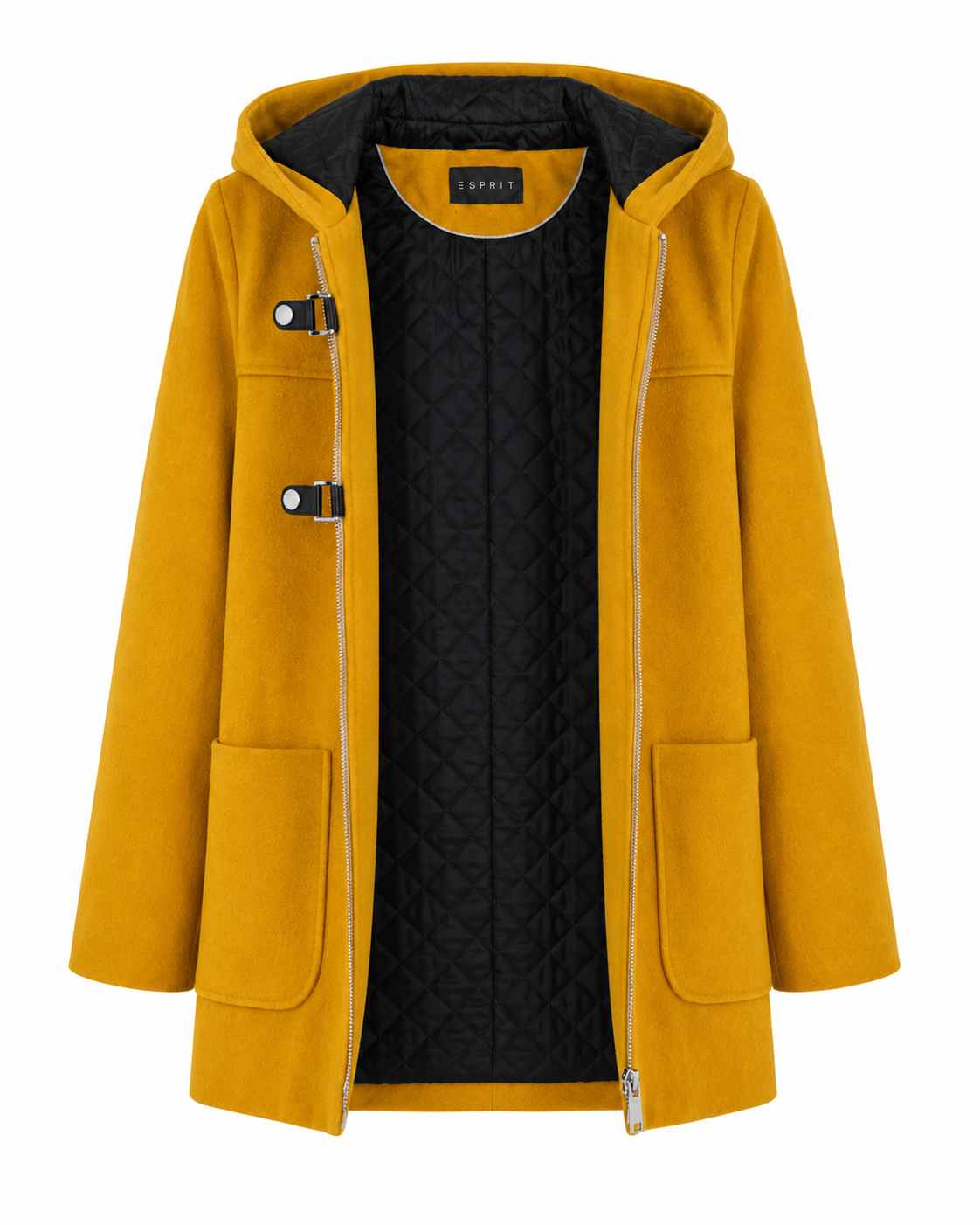 Esprit Mustard Yellow Hooded Coat - Image 3