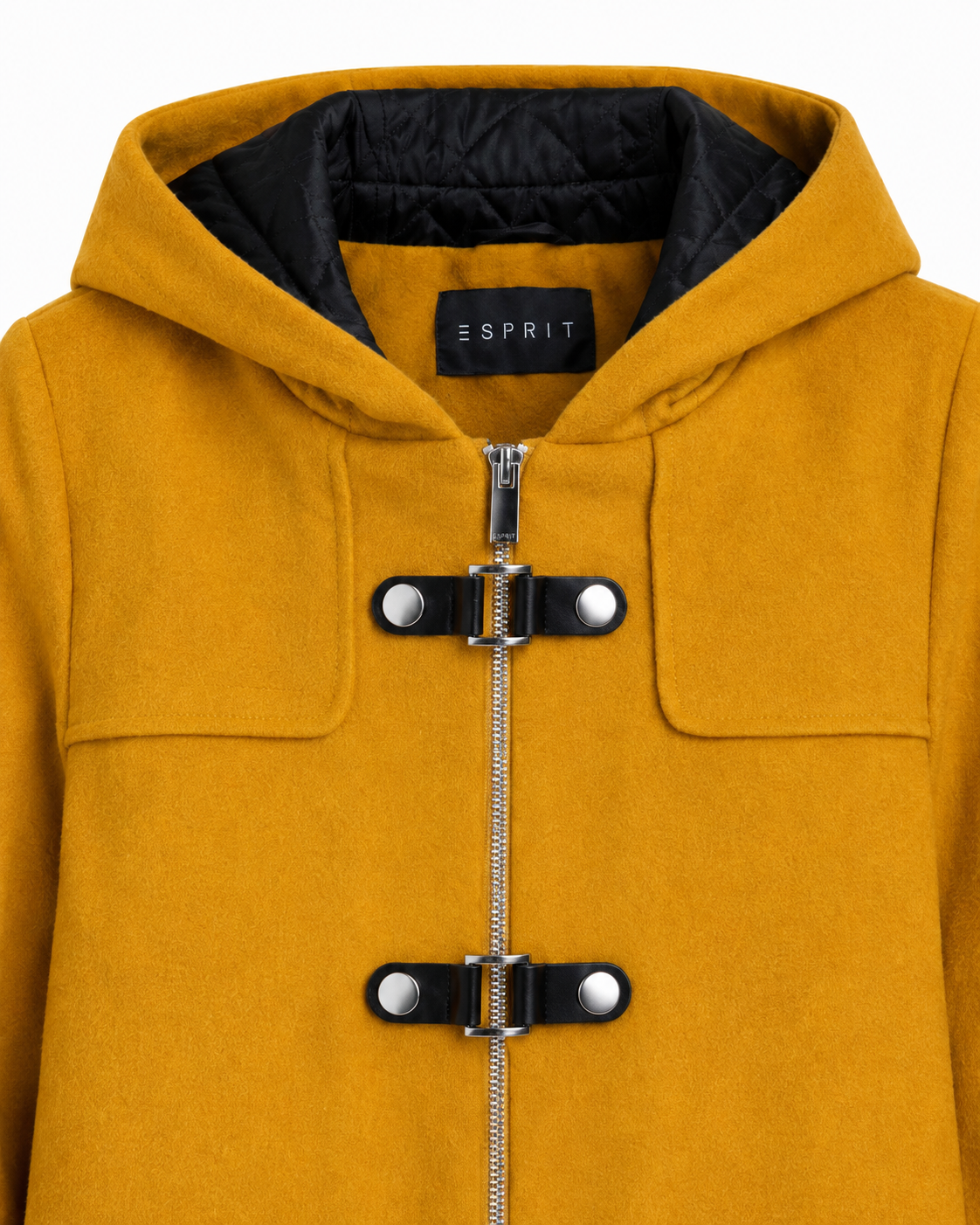 Esprit Mustard Yellow Hooded Coat - Image 4