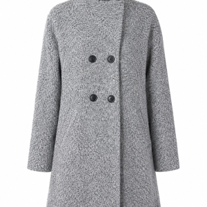 Blind Date Grey Textured Double-Breasted Coat – 42