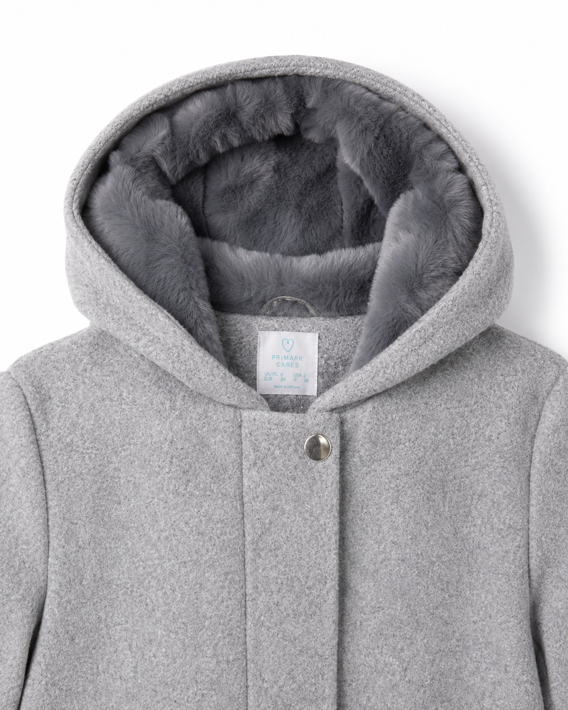 Primark Grey Hooded Coat – UK 6 / EUR 34 - Image 4