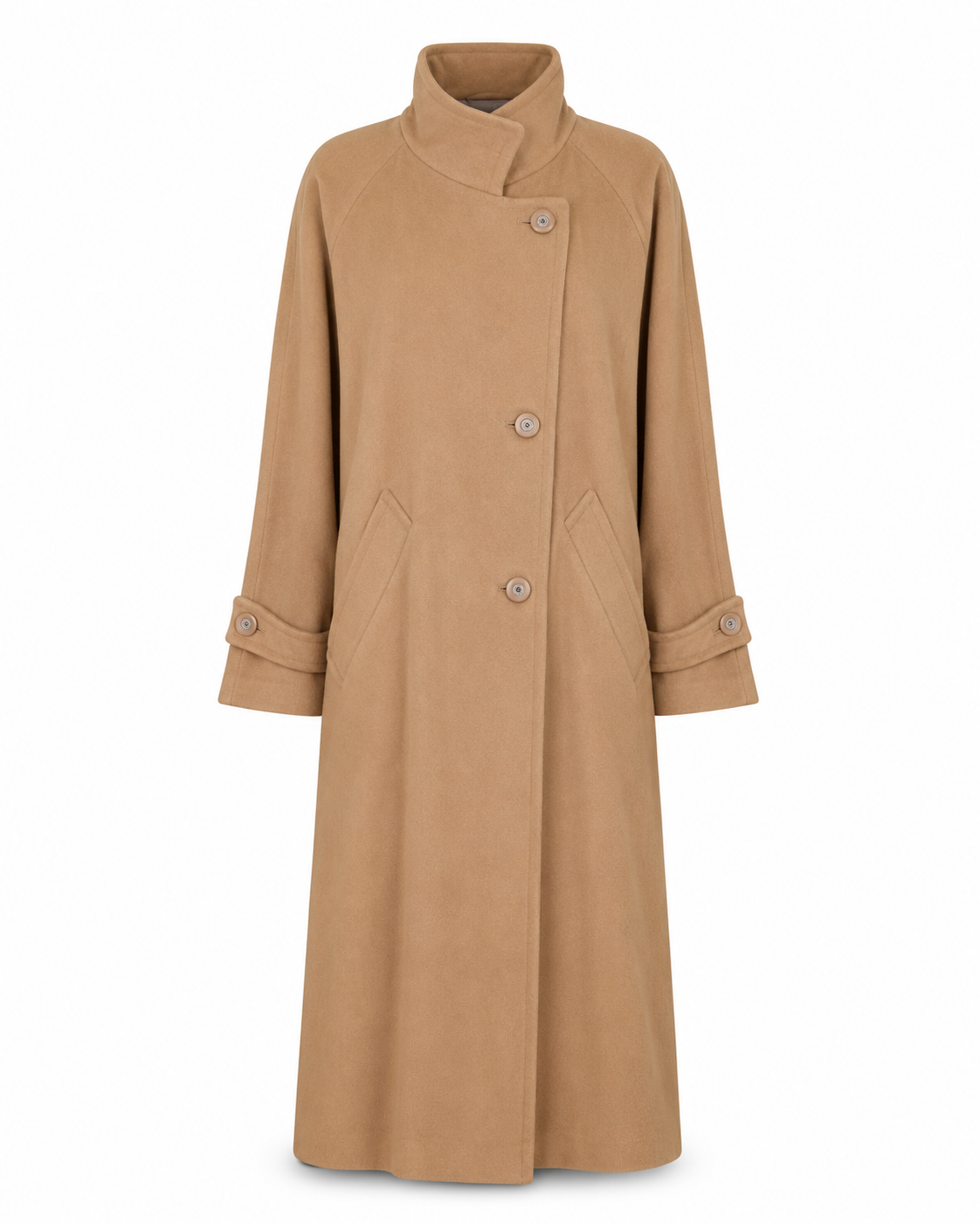 Canda Camel Long Double-Breasted Coat – 42